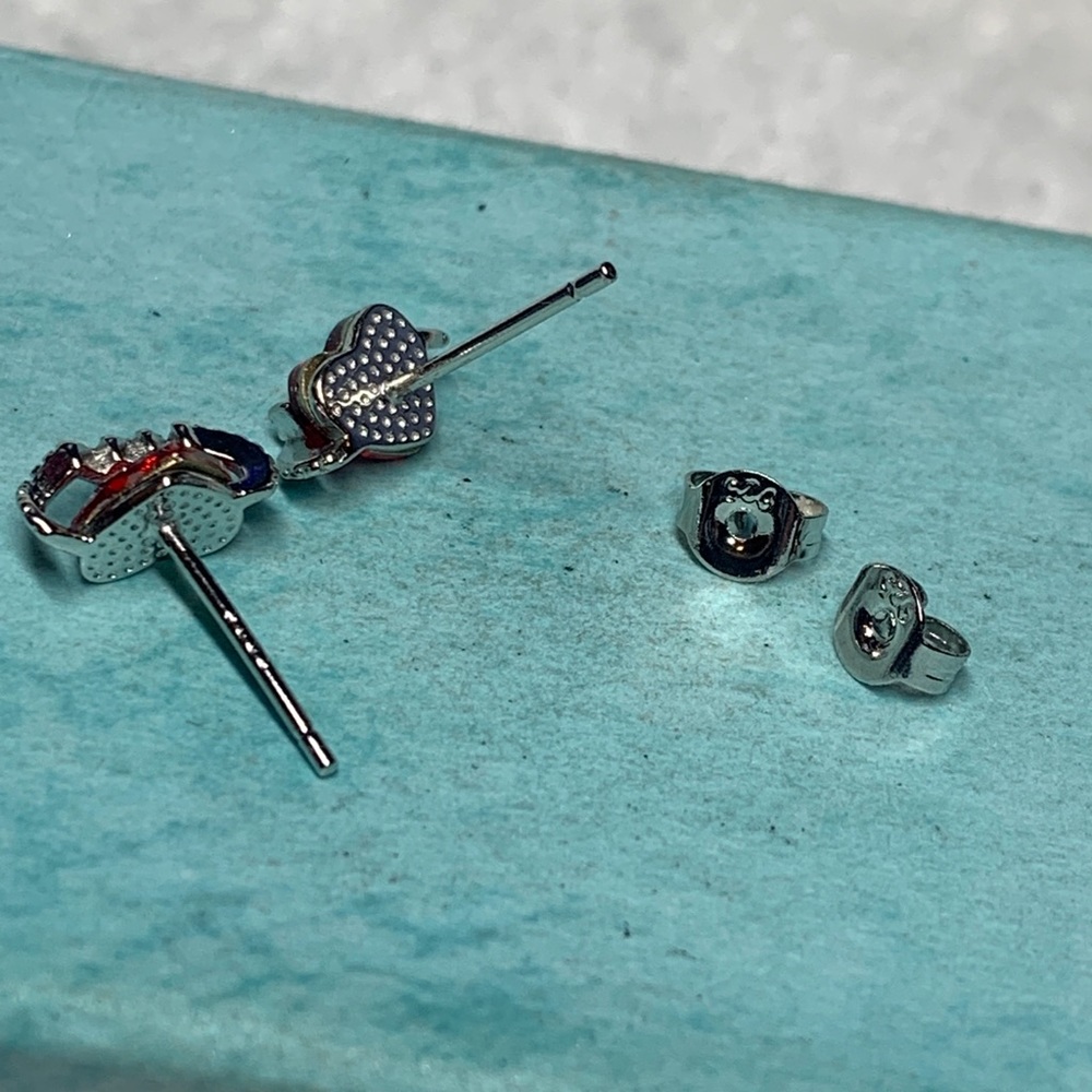 Sterling Silver Ruby Red Valentine Sweetheart Stud - image 3